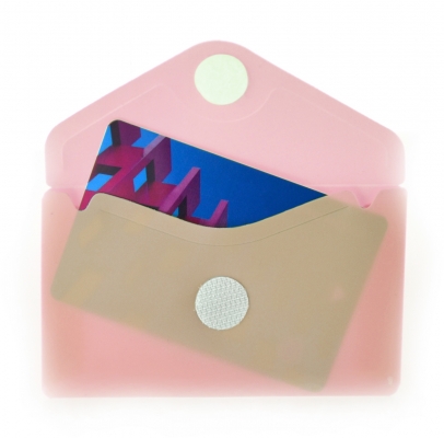 Plic card plastic Office box, Blush Pastel, prindere tip arici, tip V, culori asortate pastel