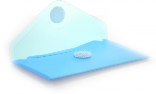 Plic card plastic Office box, prindere tip arici, tip V, albastru