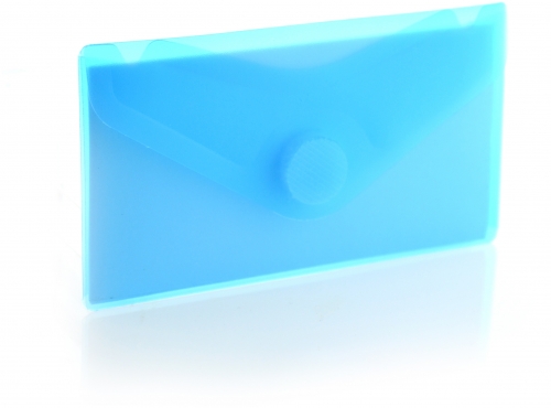 Plic card plastic Office box, prindere tip arici, tip V, albastru