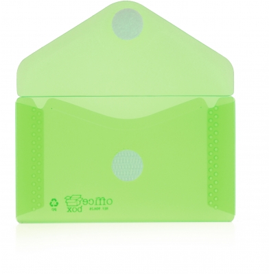 Plic card plastic Office box, prindere tip arici, tip V, verde