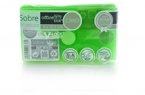 Plic card plastic Office box, prindere tip arici, tip V, verde
