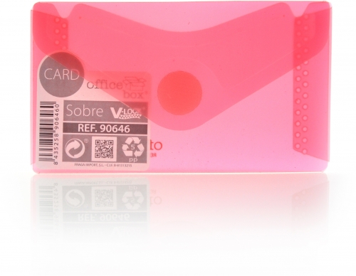 Plic card plastic Office box, prindere tip arici, tip V, rosu