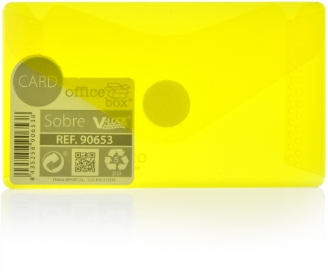 Plic card plastic Office box, prindere tip arici, tip V, galben