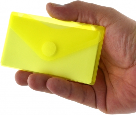 Plic card plastic Office box, prindere tip arici, tip V, galben