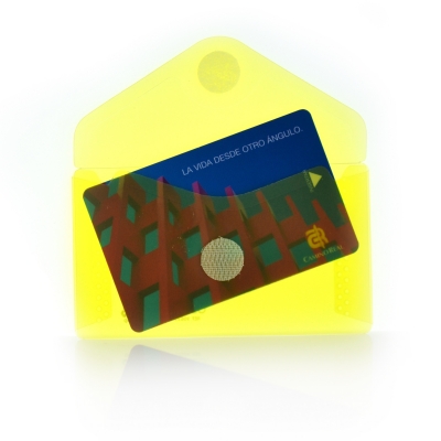 Plic card plastic Office box, prindere tip arici, tip V, galben