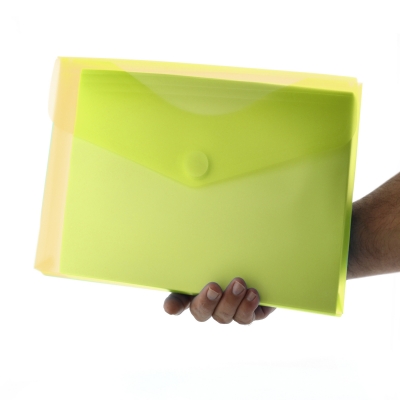 Mapa Office box A4+, din plastic, 30 mm, in V, galben