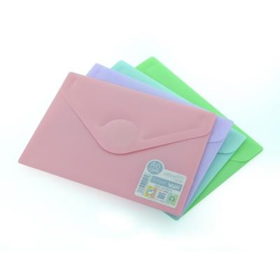 Plic plastic Office box, A6, prindere tip arici, tip V, culori asortate pastel