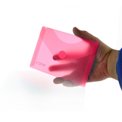 Plic plastic Office box, A6, prindere tip arici, tip V, rosu