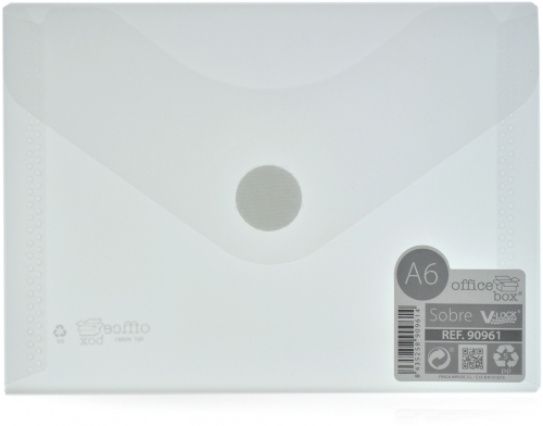 Plic plastic Office box, A6, prindere tip arici, tip V, transparent