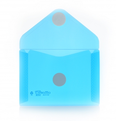 Plic plastic Office box, A7, prindere tip arici, tip V, albastru