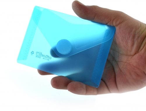 Plic plastic Office box, A7, prindere tip arici, tip V, albastru