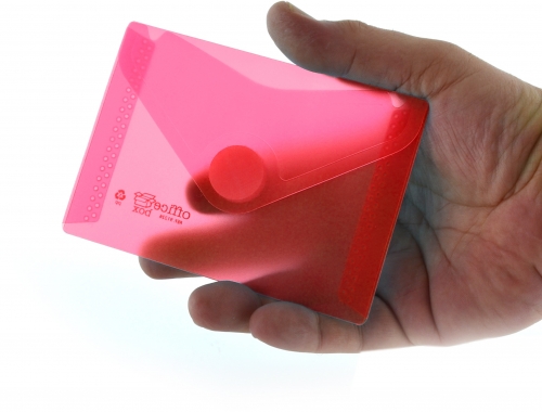 Plic plastic Office box, A7, prindere tip arici, tip V, rosu