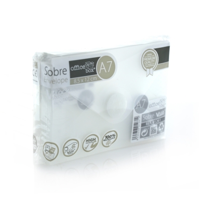 Plic plastic Office box, A7, prindere tip arici, tip V, transparent