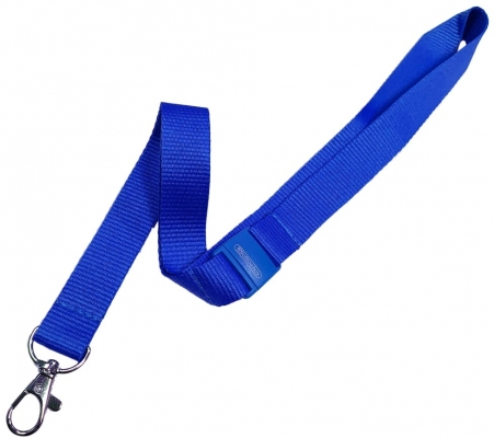 Snur textil Lanyard, Office box albastru inchis, 2 x 90 cm