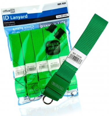 Snur textil Lanyard, Office box verde, 2 x 90 cm