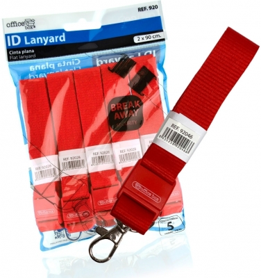Snur textil Lanyard, Office box rosu, 2 x 90 cm
