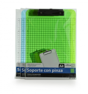 Clipboard standard Office box, A4, transparent PP, culori asortate