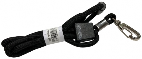 Snur textil Lanyard, Office box, rotund, negru, 0.5 x 90 cm