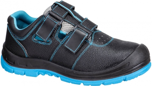 Pantofi de protectie cu bombeu metalic S1P ESD SR FO Portwest, negru/albastru