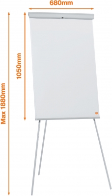 Flipchart Essentials, otel lacuit, trepied, magnetic, alb, NOBO