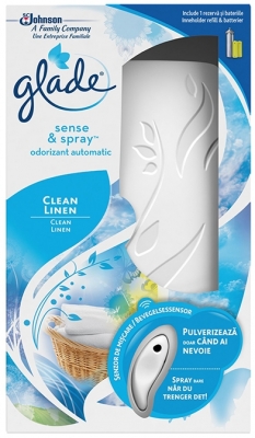 Odorizant Sense & Spray + rezerva Clean Linen 18 ml Glade