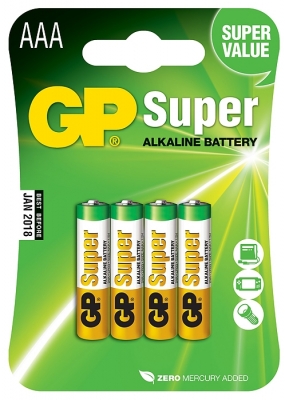 Baterie alcalina R3 (AAA) 4 buc/blister Super GP