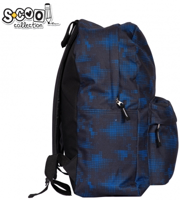 Ghiozdan classic, negru cu bleumarin, S-Cool