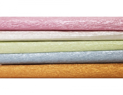 Hartie creponata 25x200cm, perla MIX, 5 culori, 5 role, Happy Color