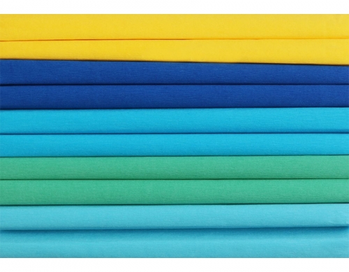 Hartie creponata 25x200cm, ocean 5 culori MIX, 10 role, Happy Color