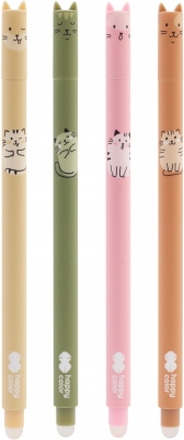 Roller gel cu rescriere, 0.5 mm, albastru, Warm Kitty, Happy Color, diverse culori