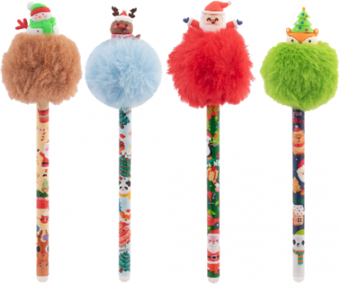 Set 4 roller gel cu rescriere, 0.5 mm, albastru, PomPom, Happy Color