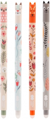 Roller gel cu rescriere, 0.5 mm, albastru, Floral Art, Happy Color, diverse culori