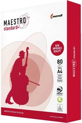Hartie copiator A4, Maestro, Standard+, 80 g/mp, 500 coli/top, Mondi