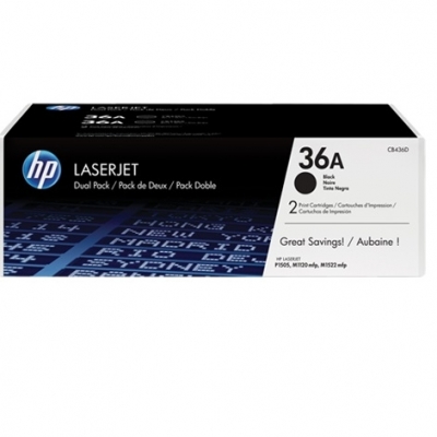 Dual Pack Cartus Toner Nr.36A Cb436Ad 2X2K Original Hp Laserjet P1505