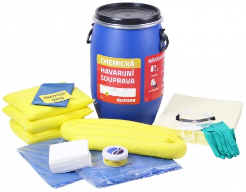 Set de interventie urgenta stationar impotriva scurgerilor de lichide, capacitate de absorbtie 43 l, chimic