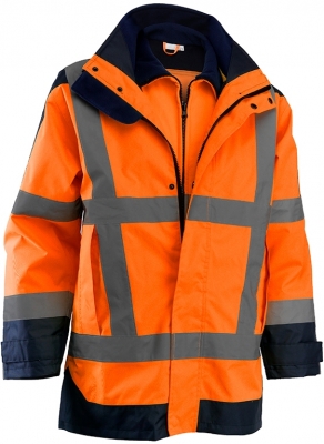 Geaca de iarna multifunctionala reflectorizanta si jacheta softshell, portocaliu,  Wizard, Rock Safety