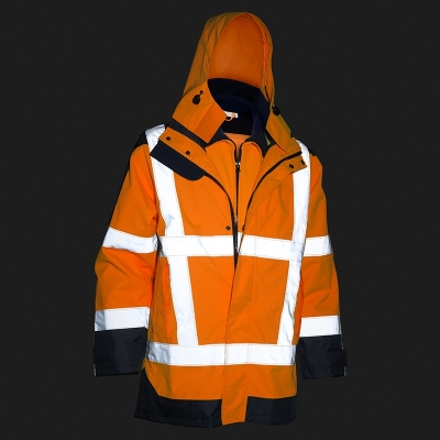 Geaca de iarna multifunctionala reflectorizanta si jacheta softshell, portocaliu,  Wizard, Rock Safety