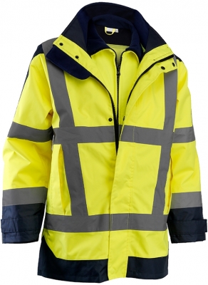 Geaca de iarna multifunctionala reflectorizanta si jacheta softshell, galben, Wizard, Rock Safety