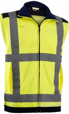 Geaca de iarna multifunctionala reflectorizanta si jacheta softshell, galben, Wizard, Rock Safety