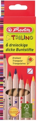 Creioane colorate triunghiulare 1/1 Trilino 6 buc/set Herlitz