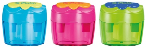 Ascutitoare plastic dubla, bicolora, diverse modele, Herlitz