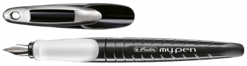 Stilou My.Pen, penita M, negru/alb blister Herlitz