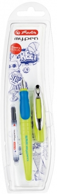 Stilou My.Pen, penita M, lemon/albastru intens Herlitz