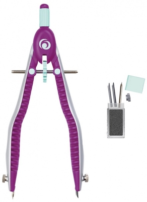 Compas My.Pen cu sistem setare rapida lila/menta Herlitz