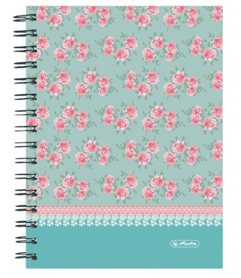 Caiet cu spira A5 100 file matematica Ladilike Roses Herlitz