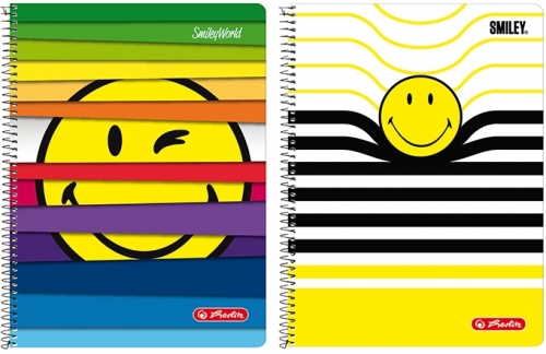 Caiet cu spira A4, 80 file, dictando, perforat, SmileyWorld Herlitz
