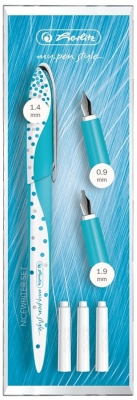 Stilou My.pen Style caligrafie+3 penite, 0.9/1.4/1.9 mm, Frozen Glam blister Herlitz