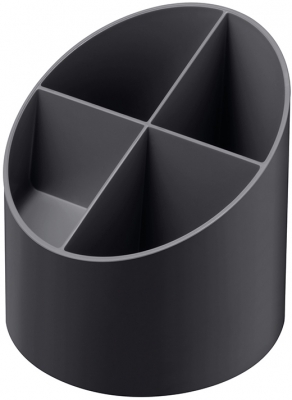Suport instrumente de scris rotund, 4 compartimente, culoare antracit, Herlitz