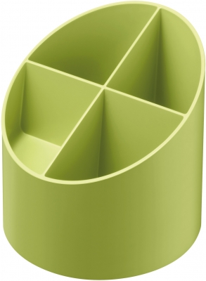 Suport instrumente de scris rotund, 4 compartimente, culoare verde, Herlitz