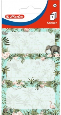 Etichete scolare motiv Tropical, 9 buc/set, Herlitz